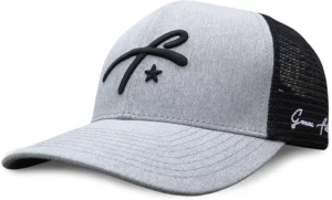 Grace Folly Trucker Cap in Grey with Black Mesh