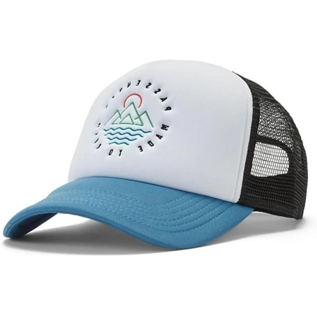 Passenger Trucker Cap in White, Black and Blue