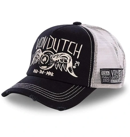 Von Dutch Trucker Cap in Black and White